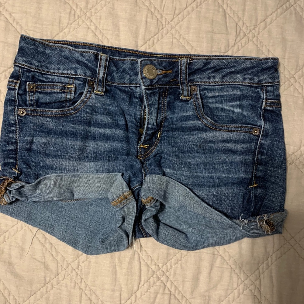 Dark Blue Jean American Eagle Shorts
